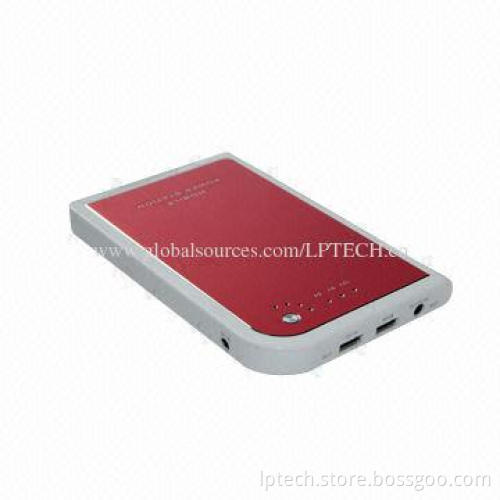 12,000mAh High-capacity Emergency Power Bank, Dual-USB, 5V/1A, 5V/2A, 9V DC/2A, 12V/2A